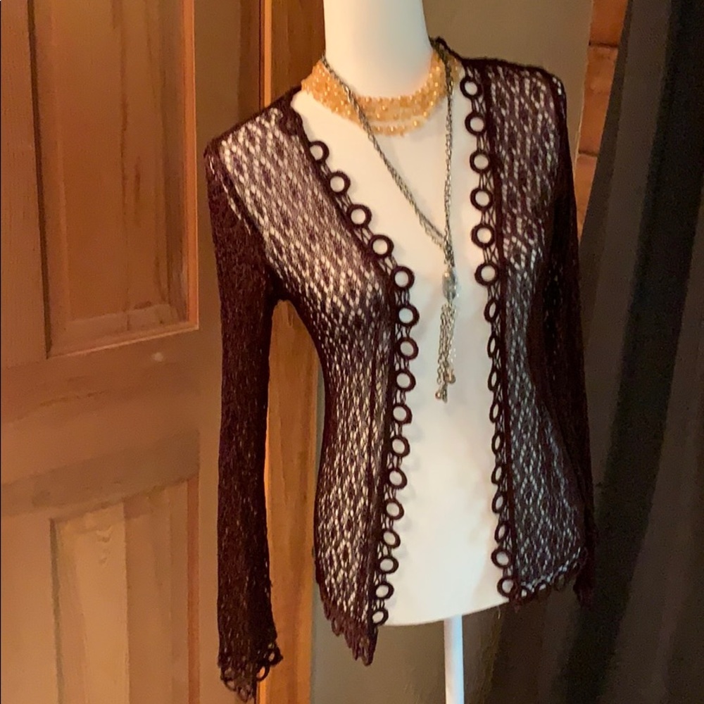 Chocolate brown beautiful lacey sweater